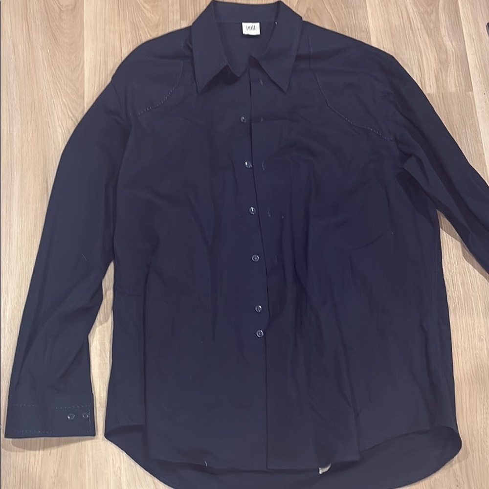Black Classic Dress Shirt with Long Sleeves